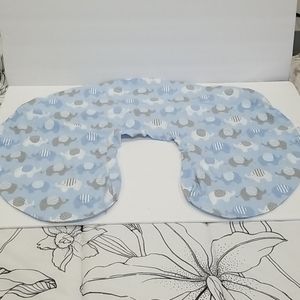 Boppy Pillow Slipcover Elephant  Design Blue/Gray